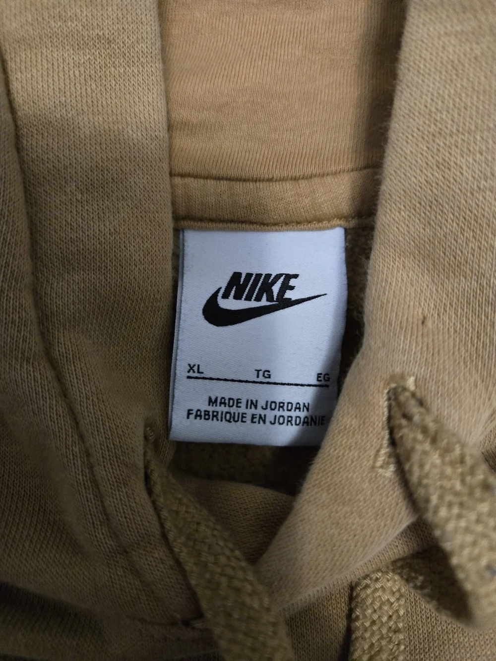 Nike Brown/Camel Pullover Hoodie with White Swoosh